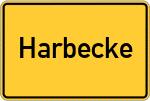 Place name sign Harbecke, Sauerland