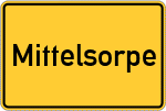 Place name sign Mittelsorpe