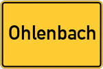 Place name sign Ohlenbach, Sauerland