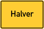 Place name sign Halver