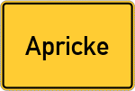 Place name sign Apricke