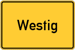 Place name sign Westig