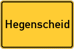 Place name sign Hegenscheid, Westfalen