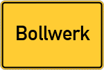 Place name sign Bollwerk, Westfalen