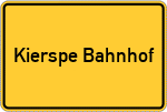 Place name sign Kierspe Bahnhof