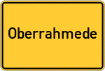 Place name sign Oberrahmede