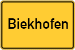 Place name sign Biekhofen, Westfalen