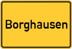 Place name sign Borghausen