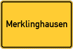Place name sign Merklinghausen, Sauerland