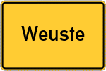 Place name sign Weuste