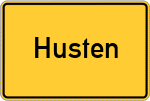 Place name sign Husten