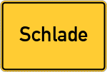 Place name sign Schlade