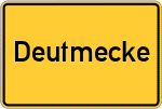 Place name sign Deutmecke