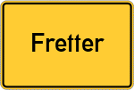 Place name sign Fretter