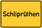 Place name sign Schliprüthen