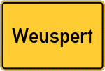 Place name sign Weuspert