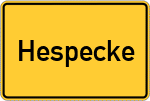 Place name sign Hespecke