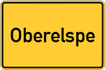 Place name sign Oberelspe, Sauerland