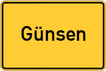 Place name sign Günsen