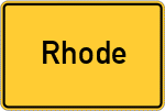 Place name sign Rhode, Kreis Olpe, Biggesee