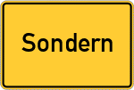 Place name sign Sondern, Biggesee
