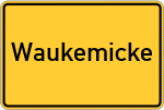 Place name sign Waukemicke