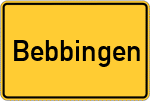 Place name sign Bebbingen, Biggetal