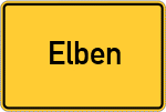 Place name sign Elben, Kreis Olpe, Biggesee