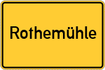 Place name sign Rothemühle, Biggetal