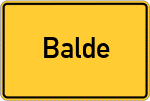 Place name sign Balde