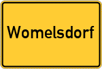 Place name sign Womelsdorf, Kreis Wittgenstein