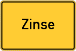 Place name sign Zinse