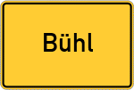 Place name sign Bühl, Westfalen