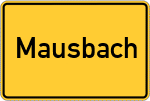 Place name sign Mausbach, Westfalen