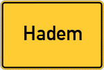 Place name sign Hadem