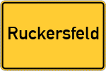 Place name sign Ruckersfeld