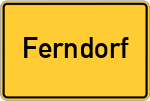 Place name sign Ferndorf, Westfalen