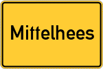Place name sign Mittelhees, Westfalen