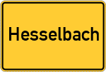 Place name sign Hesselbach, Kreis Wittgenstein
