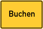 Place name sign Buchen, Kreis Siegen