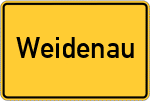 Place name sign Weidenau, Sieg