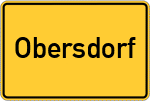 Place name sign Obersdorf, Westfalen