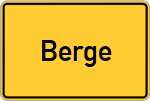 Place name sign Berge, Kreis Lippstadt