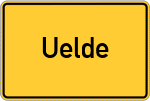 Place name sign Uelde