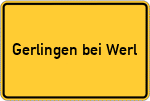 Place name sign Gerlingen bei Werl, Westfalen
