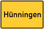 Place name sign Hünningen
