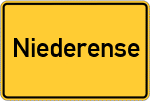 Place name sign Niederense, Westfalen