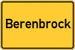 Place name sign Berenbrock, Kreis Lippstadt