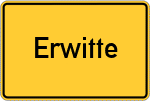 Place name sign Erwitte