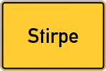 Place name sign Stirpe, Kreis Lippstadt